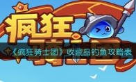 《疯狂骑士团》攻略——收藏品钓鱼攻略表